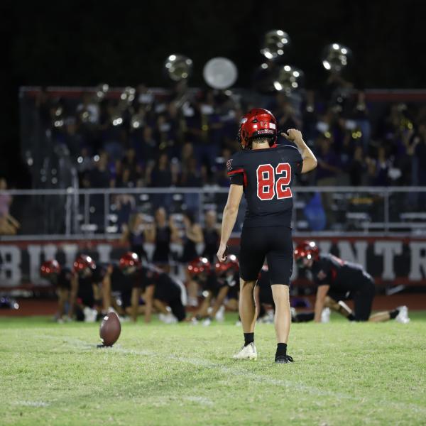 Senior kicker Ethan Kalbas converted three extra points against Rio Vista 