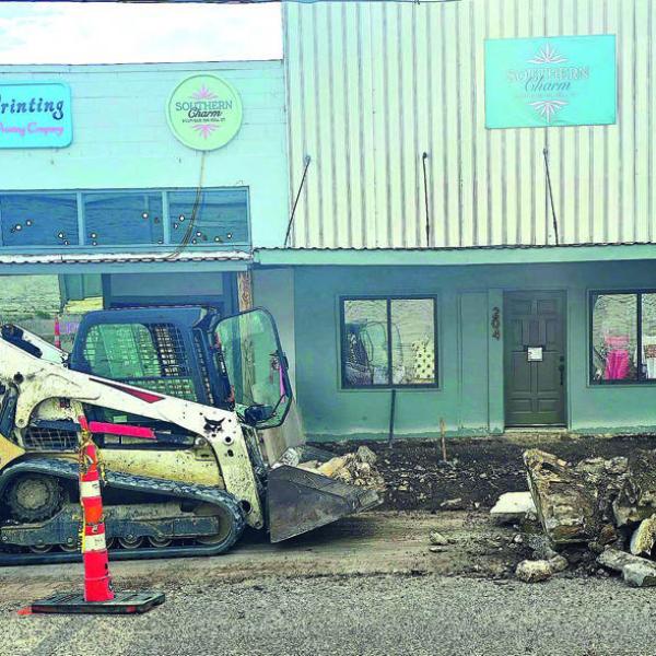 Progress continues on North Bell St. on the downtown sidewalk project. Several years in the making, the City of Hamilton received approval for a matching grant through the TxDOT Transportation Alternatives Set-Aside Program in 2024. Photo by Kate Edwards