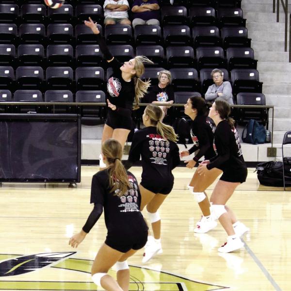 DUCKS INAROWE:SeniorAubreyRowe, picturedsmashing a kill during a scrimmage versus Ballinger in Comanche Saturday, and the Lady Bulldogs have their ducks in order after participating in round-robin volleyball scrimmages in both Cedar Ridge and Comanche last week. This week, Hamilton’s junior varsity and varsity Lady Bulldogs will make their2026 home debut while hosting a 22-team tournament Thursday and Saturday. Photo by Grant Lengefeld