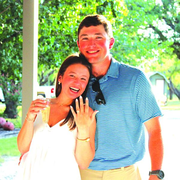 ENGAGED-Chad and Kristi Collett are thrilled to announce that on Aug. 8 at sunrise, their daughter Taylor Collett, of Hamilton, was engaged to Bryson Holt, son of Mike and Roxy Holt of Stanford. Taylor graduated from ACU and teaches 2nd grade Math and Science at Wylie ISD in Abilene. Bryson graduated from HSU and is employed at a surveying company while working toward earning his land surveying license in Abilene. The wedding will take place early next year, and they will reside in Abilene. Courtesy photo