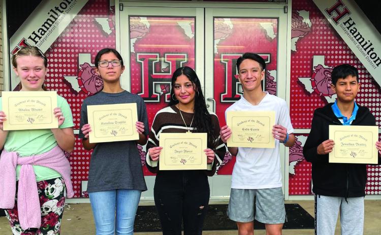 HJH STUDENTS AND STAFF MEMBER OF THE MONTH